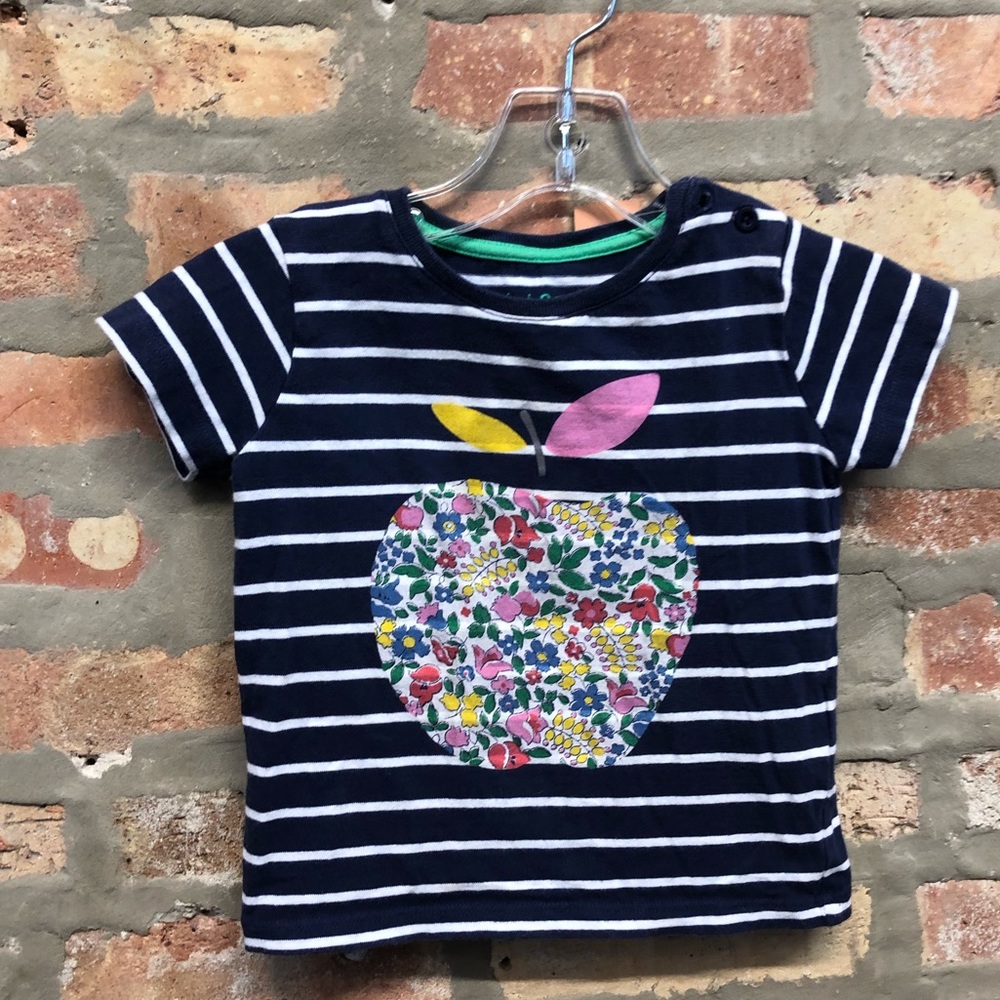 Mini Boden Navy Apple Tee 18-24